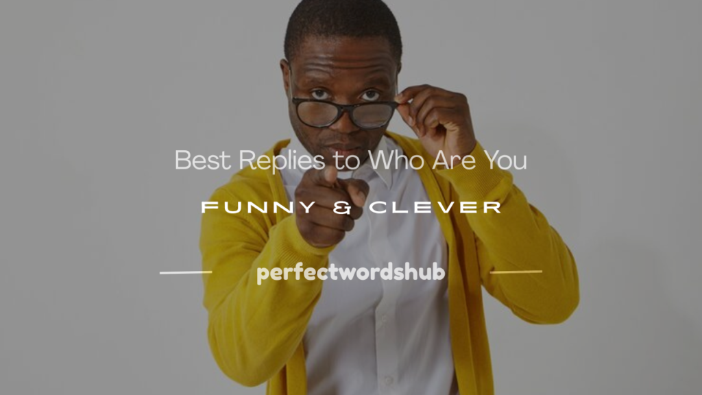 best reply for who are you